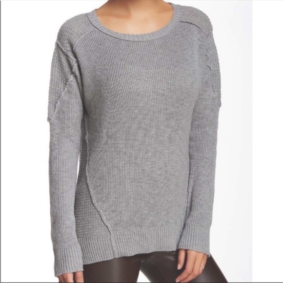 Anthropologie Michael Stars Boho Gray Waffle Knit Long Sleeves Sweater Size XS/S - Picture 1 of 14
